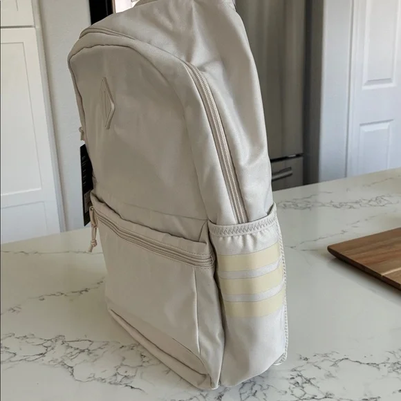 ADIDAS Classic 3S 5 Backpack Gym School Travel Canvas Sand Color Backpack NWT - Picture 8 of 11